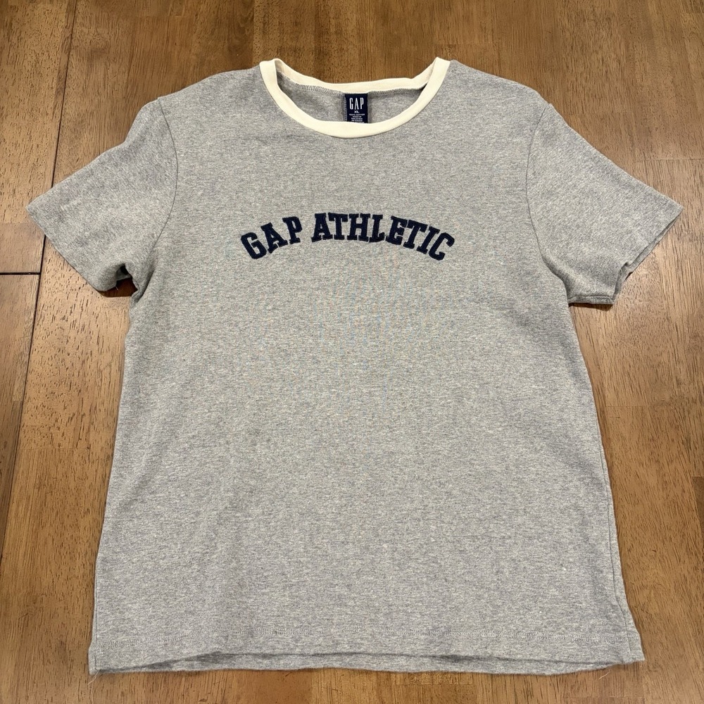 Y2k 90's Vintage GAP Women's Baby Tee T-Shirt Gray Stretch Short Sleeve XL
